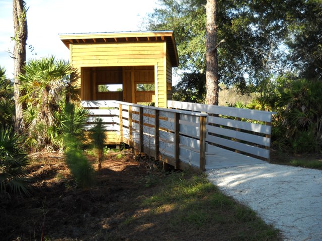 Wildlife observation blind at Prairie Pines Preserve. Wildlife observation blind at Prairie Pines Preserve.