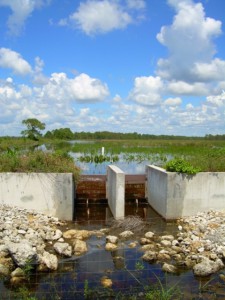 Main control structure for managing water levels (2009).